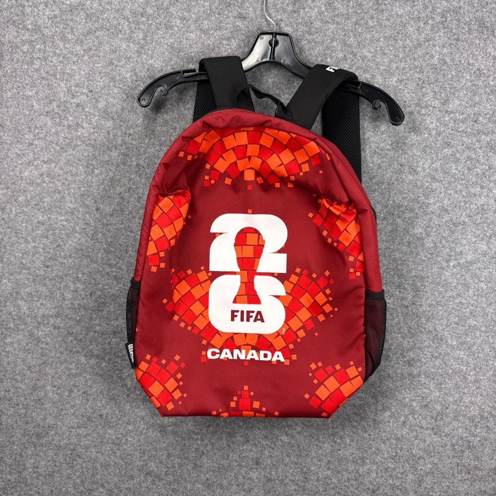 FIFA Backpack World Cup 26 Canada Red Geometric Graphic Official Merchandise NWT